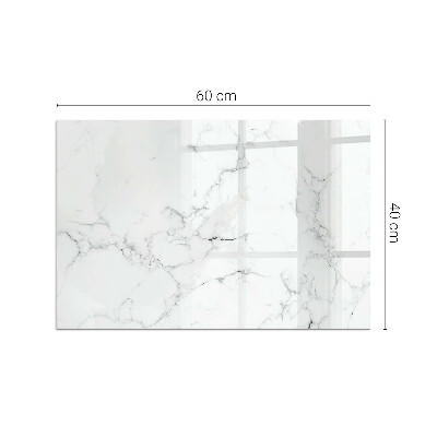 Glass fire hearth rectangular Marble pattern with veins