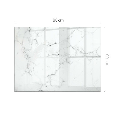 Glass fire hearth rectangular Marble pattern with veins