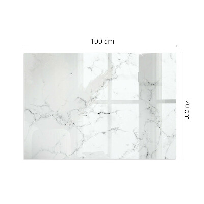 Glass fire hearth rectangular Marble pattern with veins