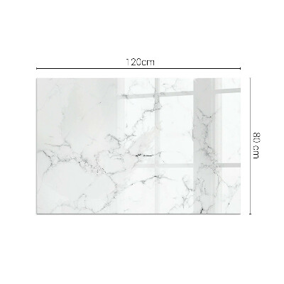 Glass fire hearth rectangular Marble pattern with veins