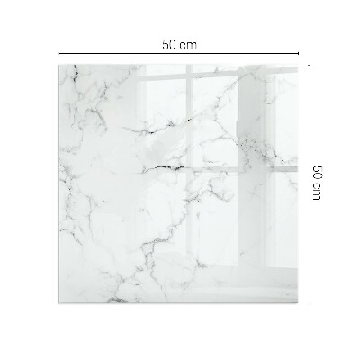 Glass fire hearth rectangular Marble pattern with veins