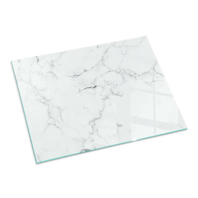 Glass fire hearth rectangular Marble pattern with veins