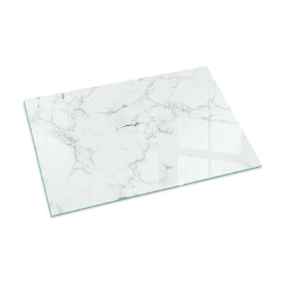 Glass fire hearth rectangular Marble pattern with veins