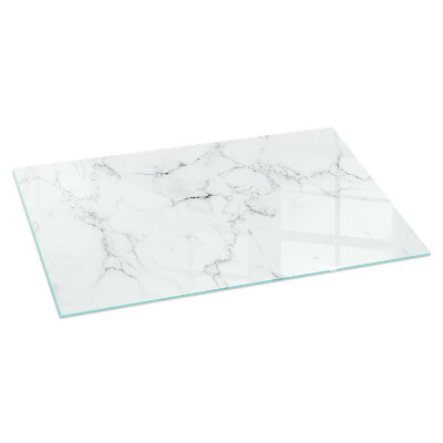 Glass fire hearth rectangular Marble pattern with veins