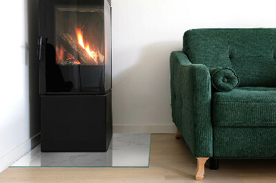 Glass fire hearth rectangular Marble pattern with veins