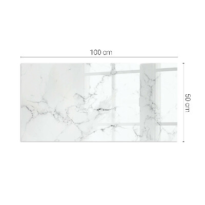 Glass fire hearth rectangular Marble pattern with veins