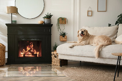 Corner glass hearth rectangular Texture of wooden boards