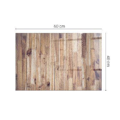 Glass fire hearth rectangular Wooden board in arrangement