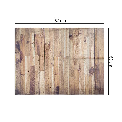 Glass fire hearth rectangular Wooden board in arrangement