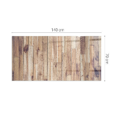 Glass fire hearth rectangular Wooden board in arrangement