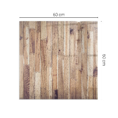 Glass fire hearth rectangular Wooden board in arrangement