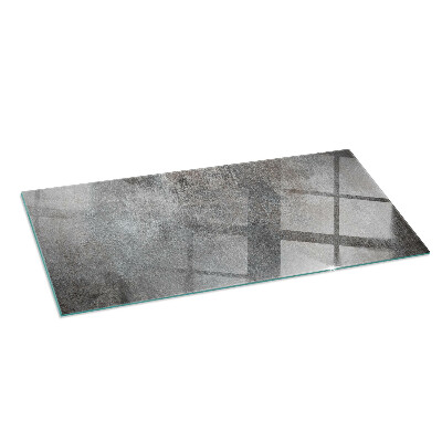 Corner glass hearth rectangular Raw surface texture