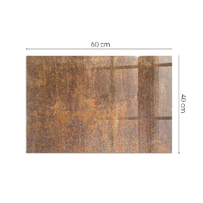 Glass fire hearth rectangular Rust texture on metal