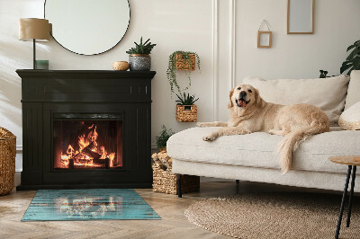 Corner glass hearth rectangular Rustic style boards