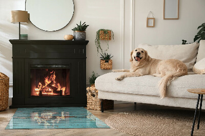 Corner glass hearth rectangular Rustic style boards