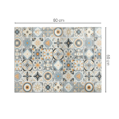 Corner glass hearth rectangular Mosaic patterns in tiles