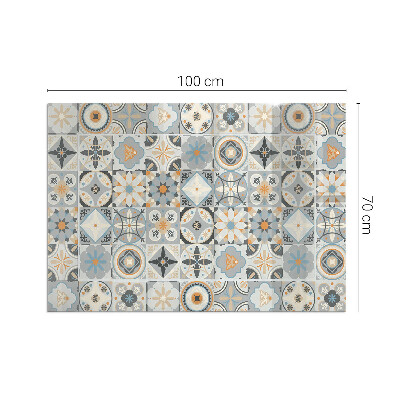 Corner glass hearth rectangular Mosaic patterns in tiles