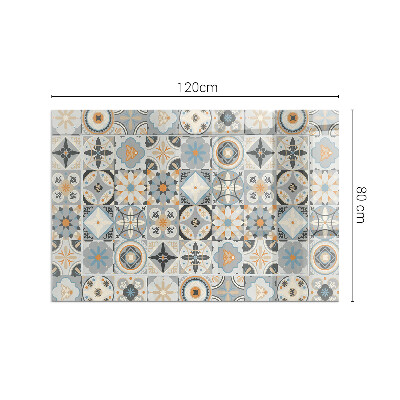 Corner glass hearth rectangular Mosaic patterns in tiles