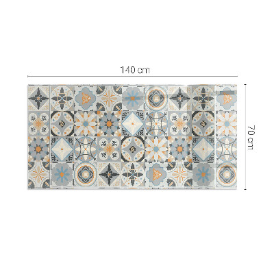 Corner glass hearth rectangular Mosaic patterns in tiles