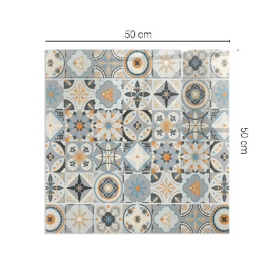 Corner glass hearth rectangular Mosaic patterns in tiles