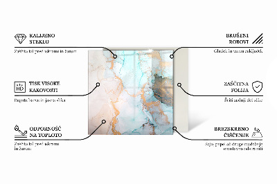 Corner glass hearth rectangular Mosaic patterns in tiles