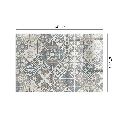Glass fire hearth rectangular Decorative mosaic pattern