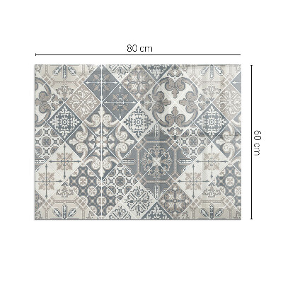 Glass fire hearth rectangular Decorative mosaic pattern