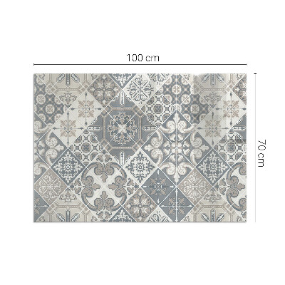 Glass fire hearth rectangular Decorative mosaic pattern