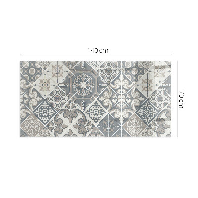Glass fire hearth rectangular Decorative mosaic pattern