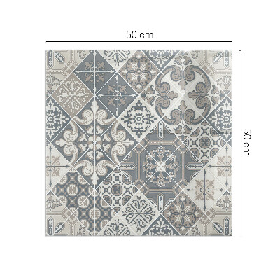 Glass fire hearth rectangular Decorative mosaic pattern