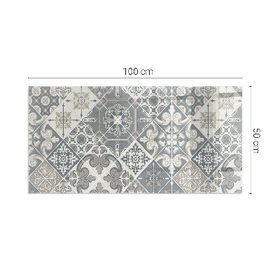 Glass fire hearth rectangular Decorative mosaic pattern