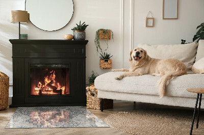 Glass fire hearth rectangular Decorative mosaic pattern