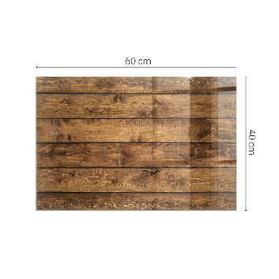 Glass fire hearth rectangular Wooden board with grain