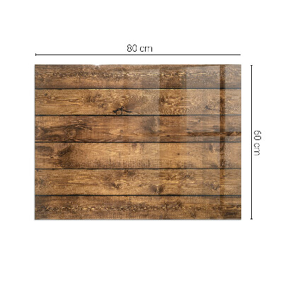 Glass fire hearth rectangular Wooden board with grain