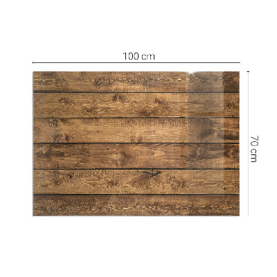 Glass fire hearth rectangular Wooden board with grain