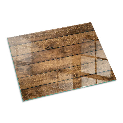Glass fire hearth rectangular Wooden board with grain