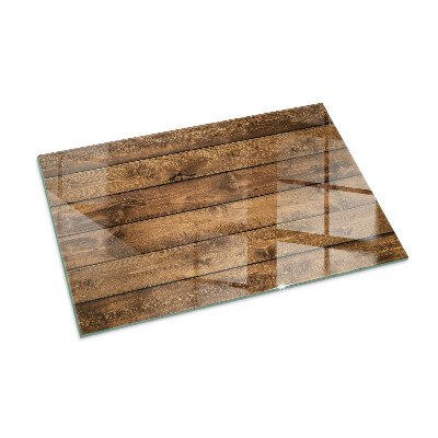 Glass fire hearth rectangular Wooden board with grain