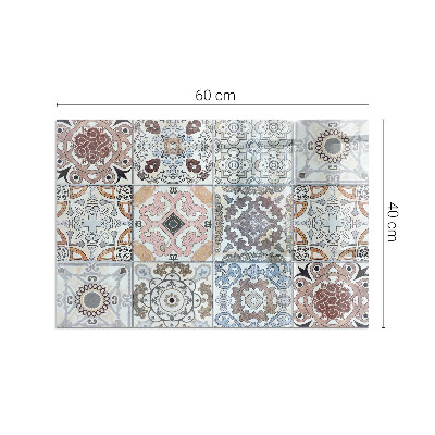 Corner glass hearth rectangular Mosaic patterns in tiles