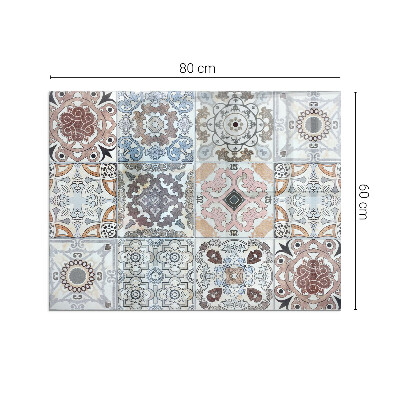 Corner glass hearth rectangular Mosaic patterns in tiles