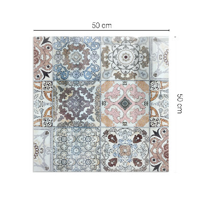 Corner glass hearth rectangular Mosaic patterns in tiles