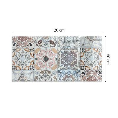 Corner glass hearth rectangular Mosaic patterns in tiles