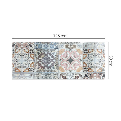 Corner glass hearth rectangular Mosaic patterns in tiles