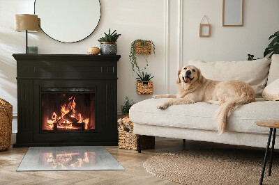 Glass fire hearth rectangular Raw concrete texture