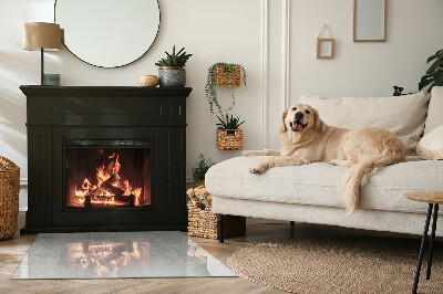 Glass fire hearth rectangular Raw concrete texture