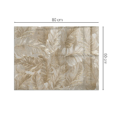 Glass fire hearth rectangular Leaves in subtle patterns