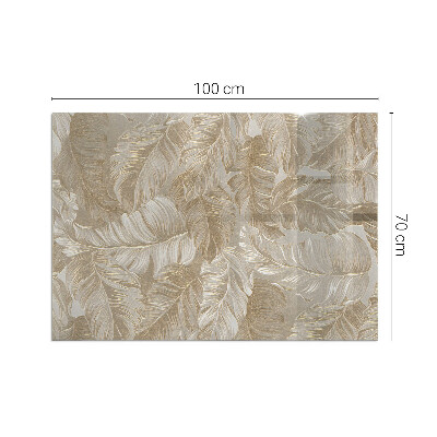 Glass fire hearth rectangular Leaves in subtle patterns