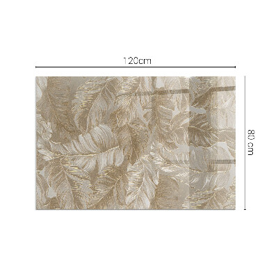 Glass fire hearth rectangular Leaves in subtle patterns