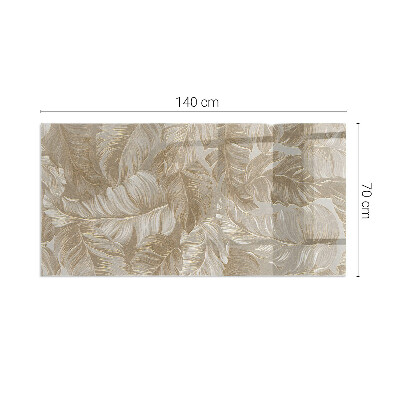Glass fire hearth rectangular Leaves in subtle patterns