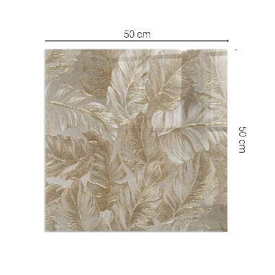 Glass fire hearth rectangular Leaves in subtle patterns