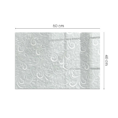 Corner glass hearth rectangular Elegant plant pattern